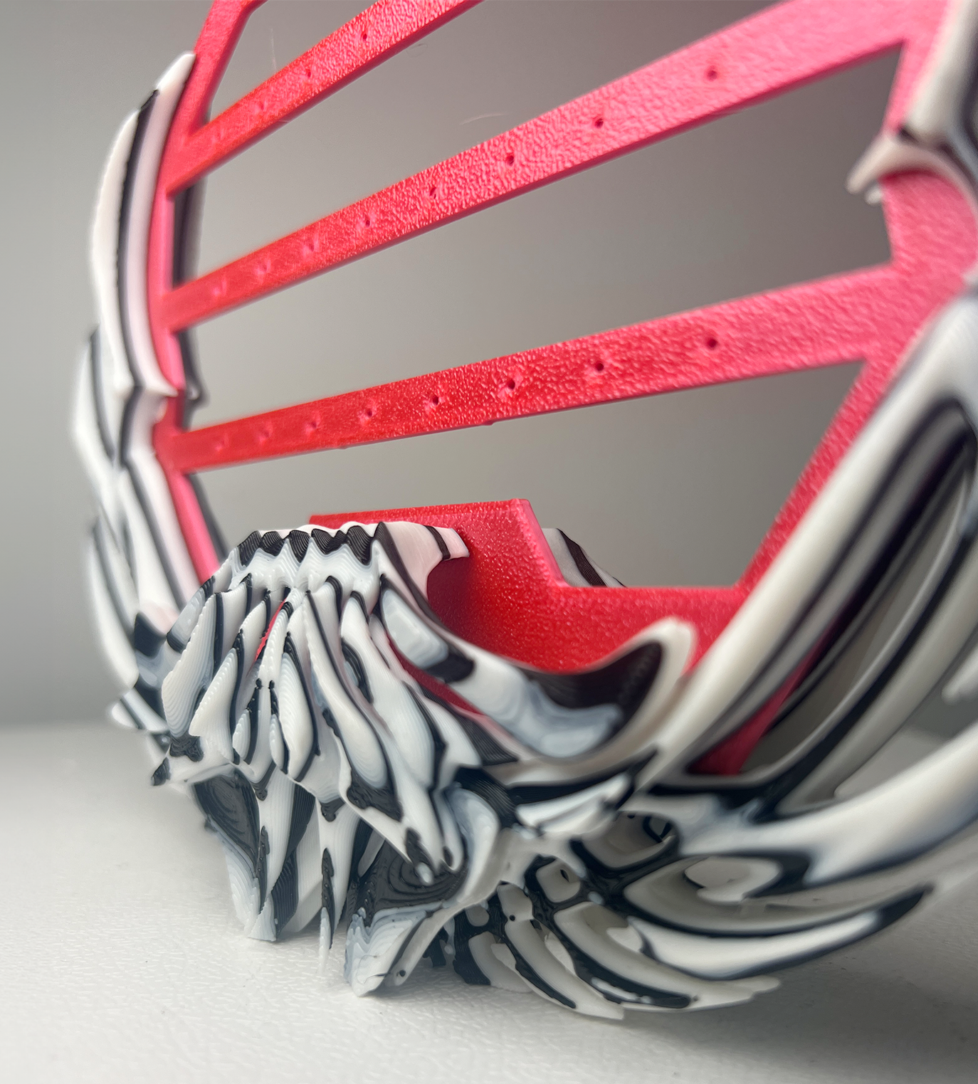 3D Printed Jewelry Display - Neon Zebra (Open Panel) | Made to Order