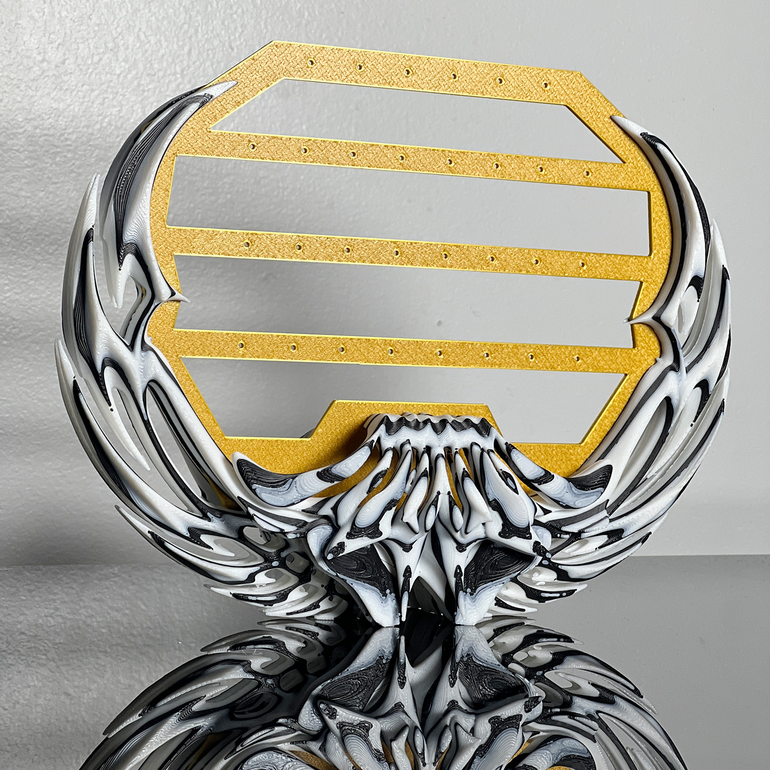 3D Printed Jewelry Display - Neon Zebra (Open Panel) | Made to Order