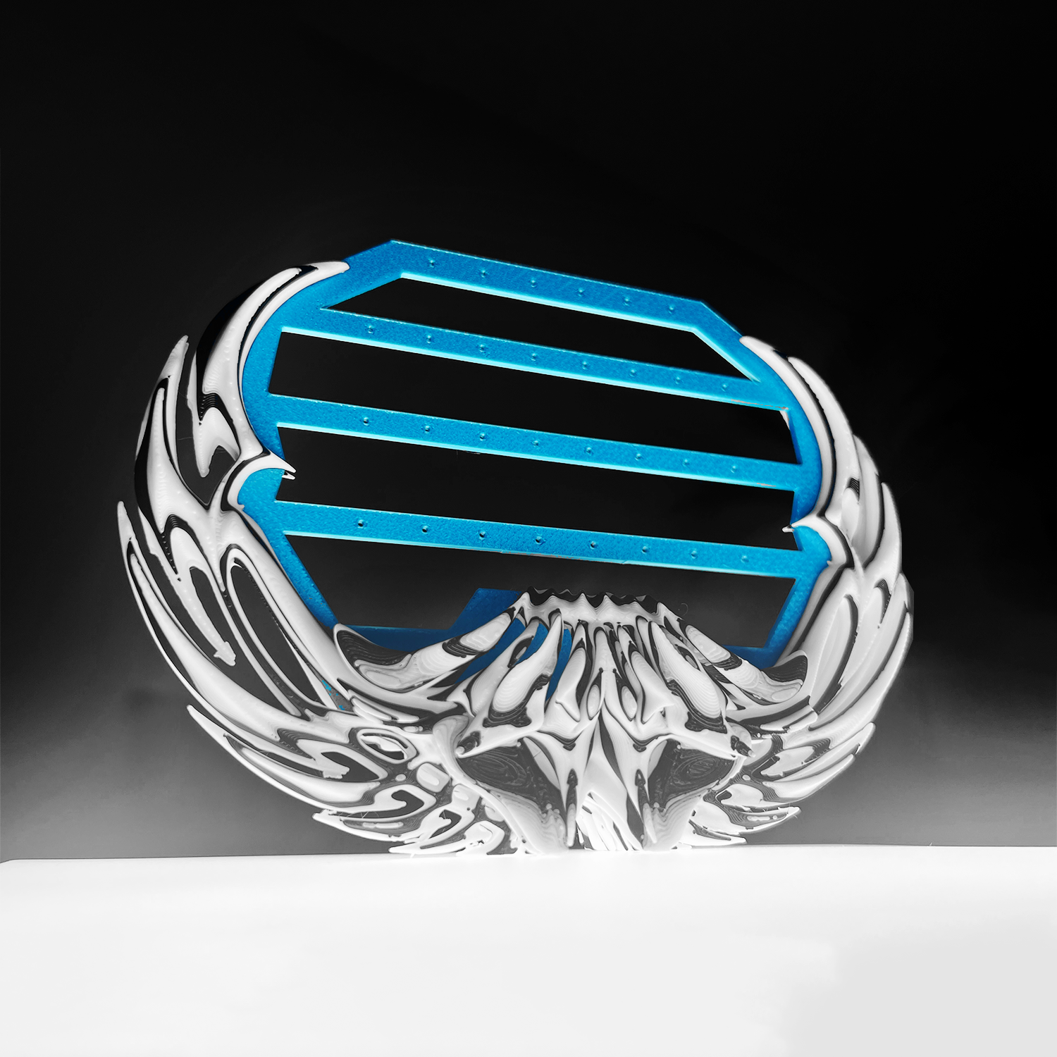 3D Printed Jewelry Display - Neon Zebra (Open Panel) | Made to Order