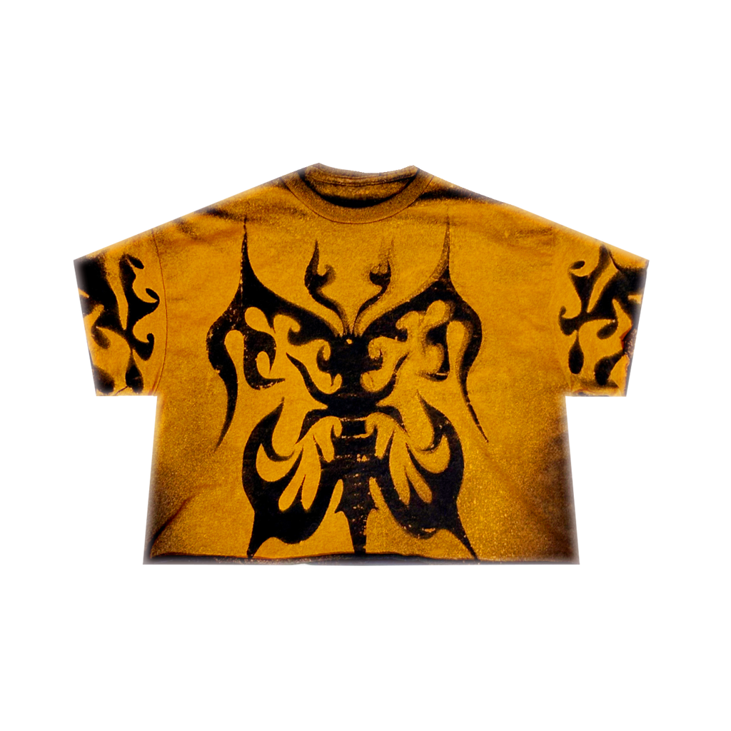 CROP Orange Dyed Butterfly - Skystained Shirt (Unisex)