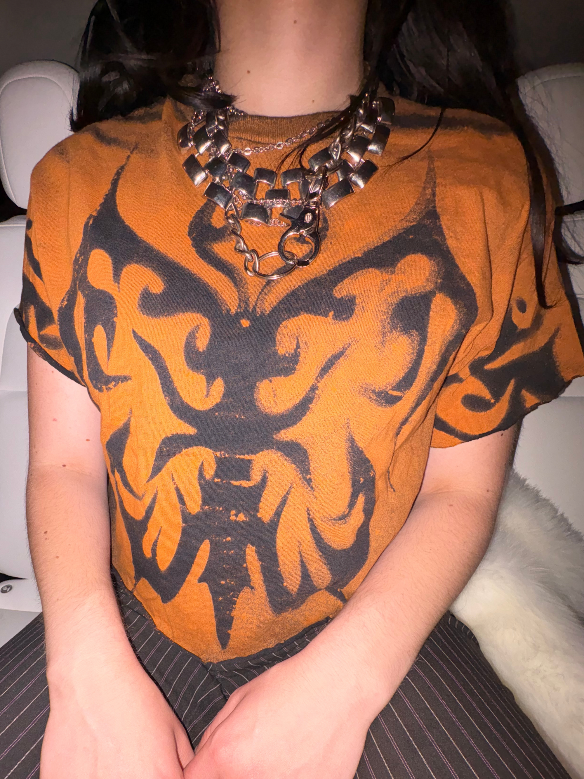 CROP Orange Dyed Butterfly - Skystained Shirt (Unisex)